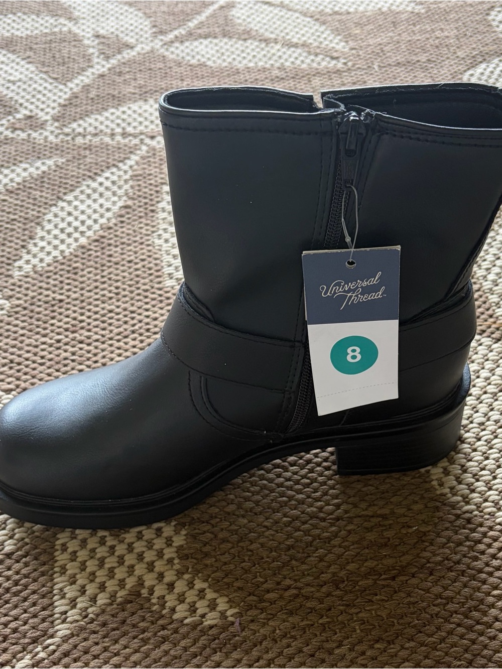 NWT Universal Thread Black Mid-Calf Buckle Moto Boots ~ Women’s Sz 8 - Picture 6 of 8